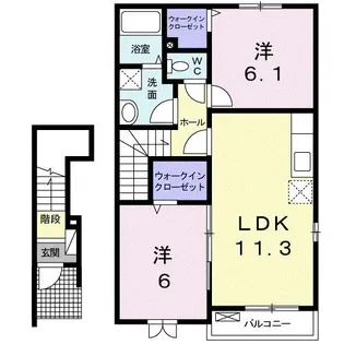 メゾン・ド・ローズ【2階】の間取り