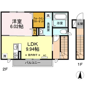 グリシーナ 1【2階】の間取り