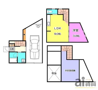 所沢ガレージハウスの間取り