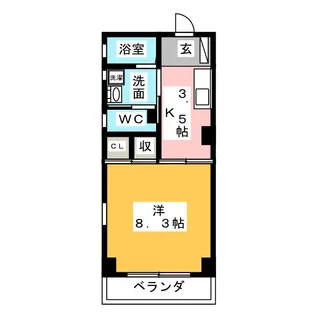 松マンション【1階】の間取り