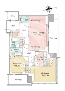 グラングリーン大阪THE NORTH RESIDENCE【30階】の間取り