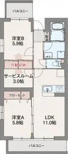 クルベルク【1階】の間取り