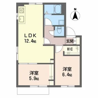 グレートタウン立川B【1階】の間取り