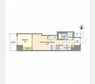 プライマルフロント菊川【4階】の間取り