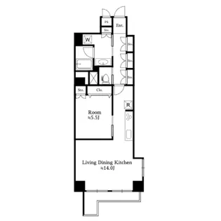 マンション広尾台【5階】の間取り