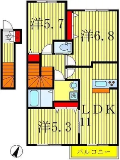 ラコルタA【2階】の間取り