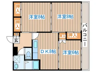 クレセント多賀城【5階】の間取り