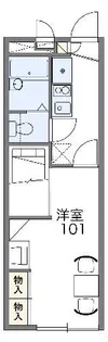 レオパレスアベニール【1階】の間取り
