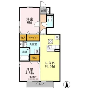 ベルパージュ A棟【1階】の間取り