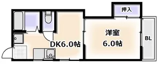 マンション米田【5階】の間取り
