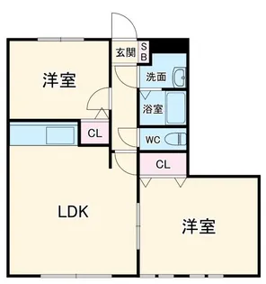 ヴィラ家奈B【2階】の間取り