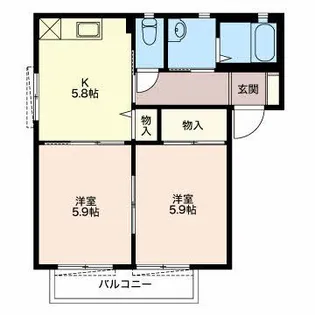 ドミール西脇A【1階】の間取り