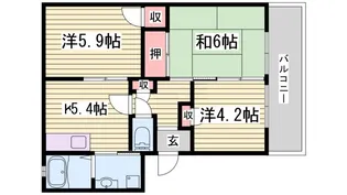 アイネスOKAMOTO【2階】の間取り