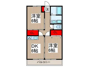 ヴィラプリムロ-ズF【1階】の間取り