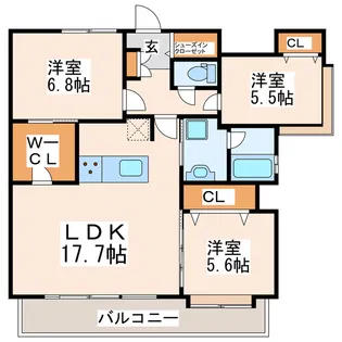 ル・ブノール大江【5階】の間取り