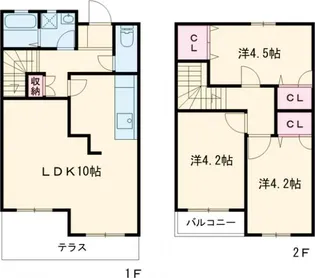 藤原テラスハウスAの間取り