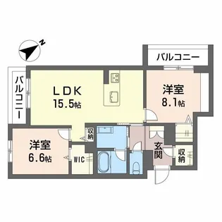 レフィアント岡崎【2階】の間取り