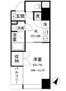 ウエストテラス汐留【7階】の間取り