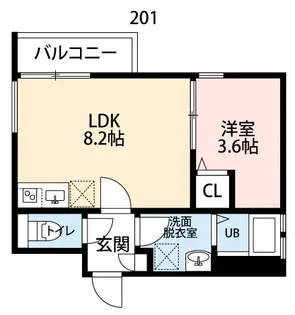Crecia花咲【2階】の間取り