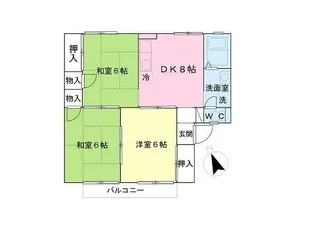 ロイヤルコート高砂弐番館【2階】の間取り