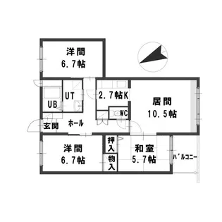 グランメール川下【4階】の間取り
