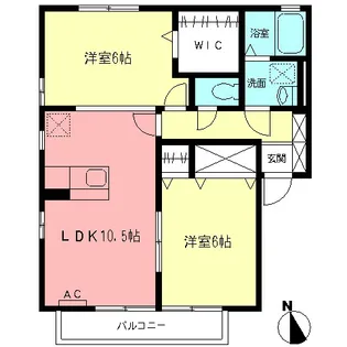 ロイヤルコートB【2階】の間取り