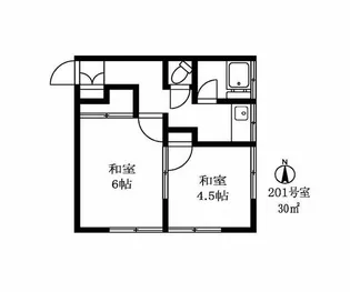山本コーポ【2階】の間取り
