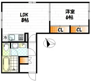 デュエル川崎【1階】の間取り
