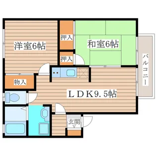 ハイカムールS【1階】の間取り