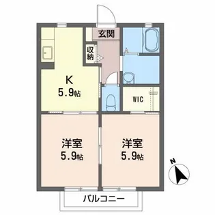 ディアパレスA【2階】の間取り