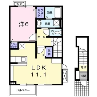 グランシャルムA【2階】の間取り