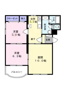 ヒーローマンション旭ヶ浦【3階】の間取り