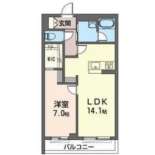 ラ・ルーム妻田西【1階】の間取り