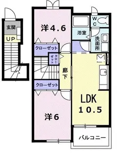 サウスウィンド【2階】の間取り