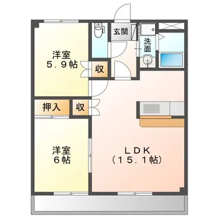 ヴィラNAKAGAWAII【2階】の間取り