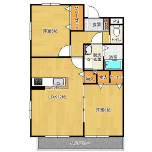 ベルメゾン西美薗B【2階】の間取り