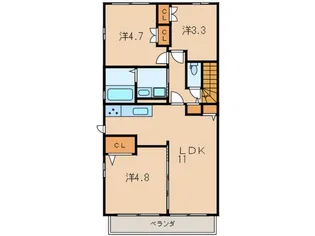 エスポワールA【2階】の間取り