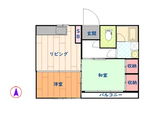 ヴィレッジなかざわ棟高B【2階】の間取り