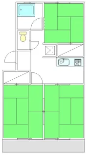鳥谷野コーポラス【3階】の間取り