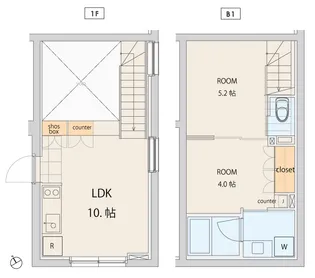 エスセナーリオ四谷坂町【1階】の間取り