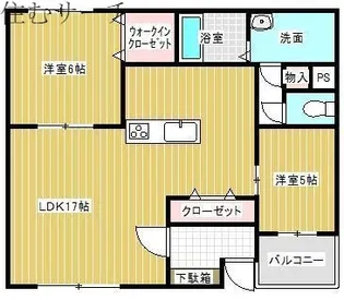 ロス・トーレンス【1階】の間取り