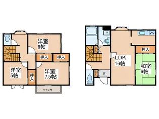 大阪府羽曳野市桃山台2【一戸建】の間取り