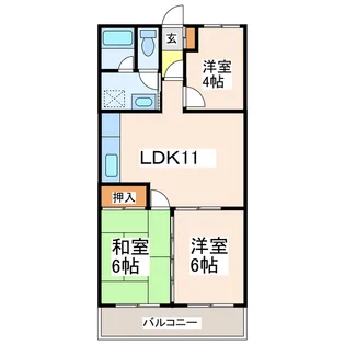 プリベール武蔵【1階】の間取り
