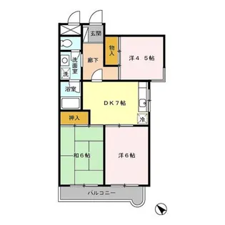 メゾンドゥ・ボヌール【3階】の間取り