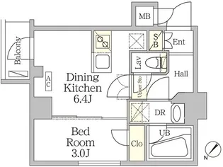 アジールコート池尻大橋【2階】の間取り