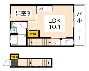 BRESCIA 廿日市 B【2階】の間取り