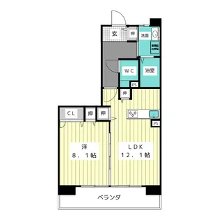 アーバンラフレ虹ヶ丘中6号棟【1階】の間取り