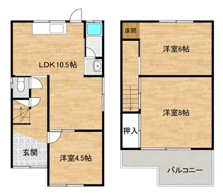 大阪府八尾市長池町3【一戸建】の間取り