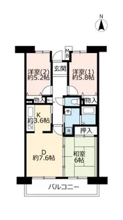 UR香里ヶ丘けやき東街【2階】の間取り