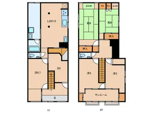 東京都江東区木場2【一戸建】の間取り